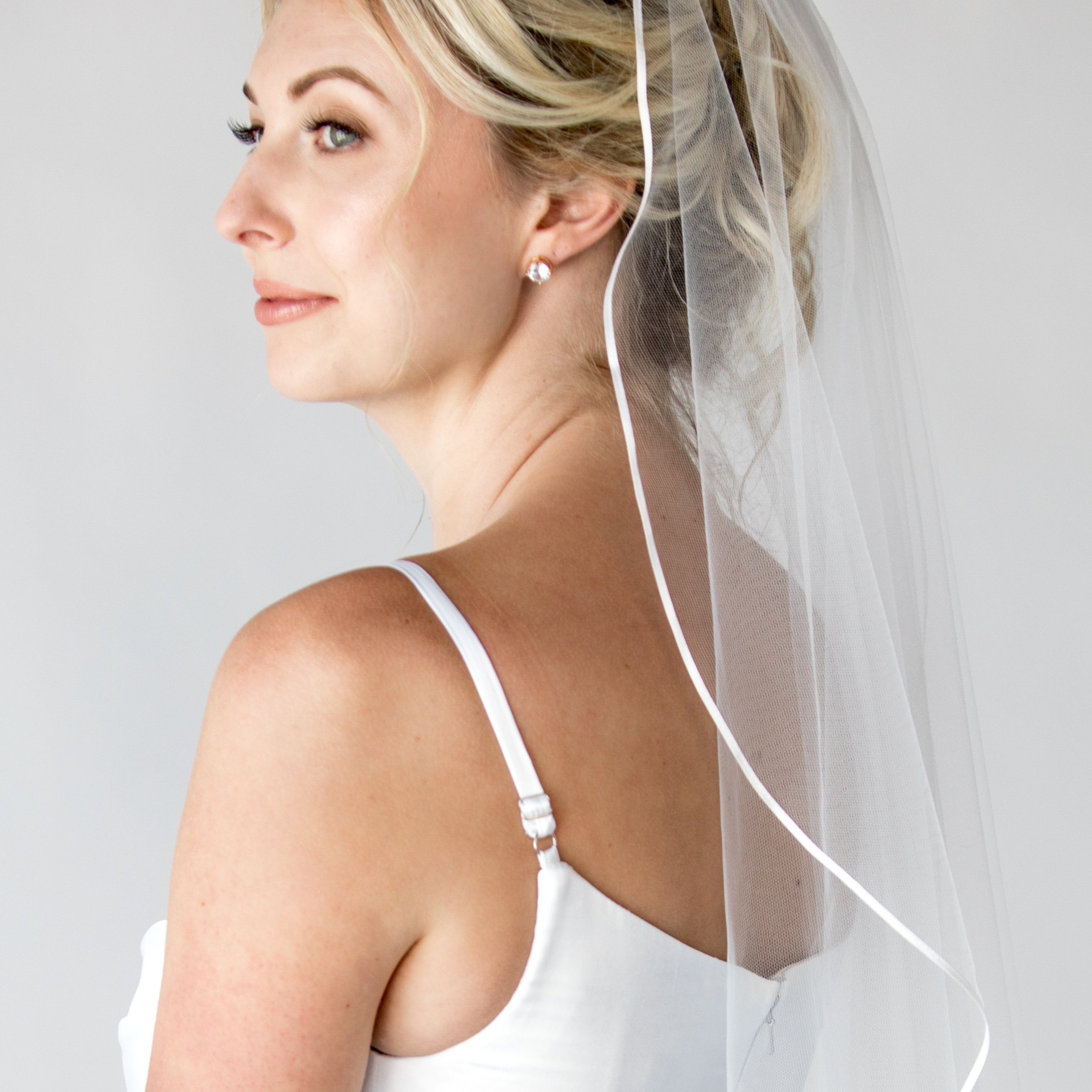 Blaise wavy bridal fingertip length veil. — Justine M Couture